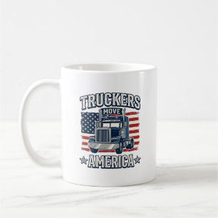 Lastbilsförare Förflyttar Amerika Vintage T-Shirt Kaffemugg