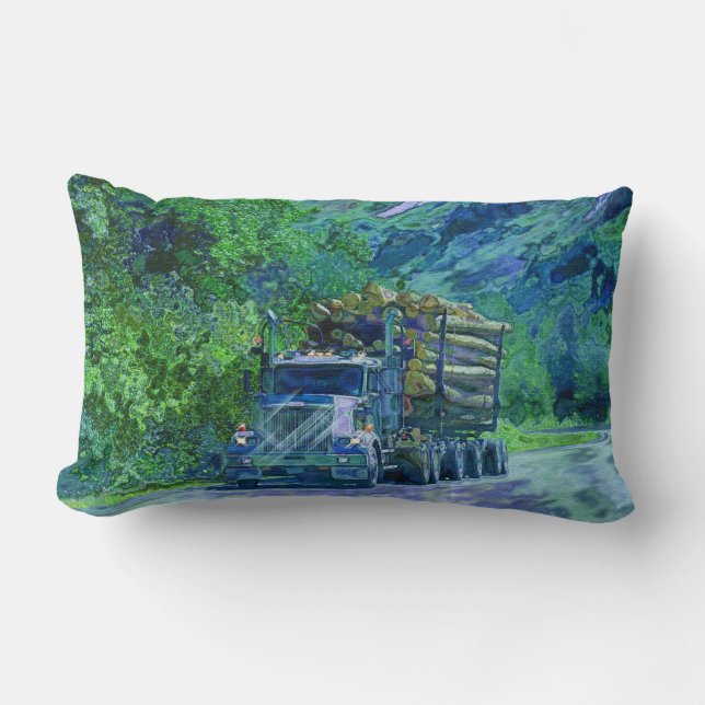 Lastbilsförare som loggar transport Gift2 för Lumbarkudde (Framsida)