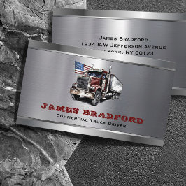 Lastbilsföretag för transportlogg i Metall Visitkort