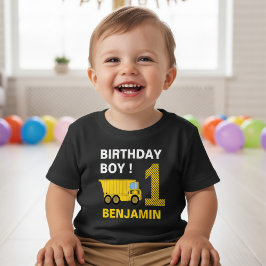 Lastbilskonstruktion 1-års födelsedagsfest t shirt