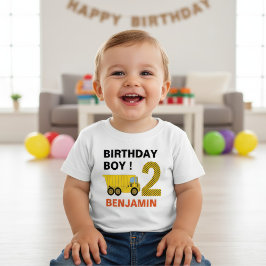 Lastbilskonstruktion 2-års födelsedagsfest t shirt