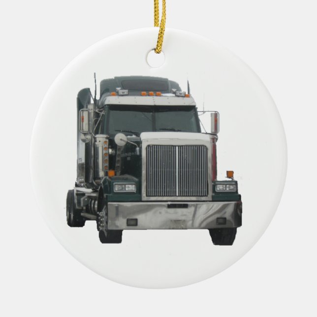 Lastbiltraktor Julgransprydnad Keramik (Framsidan)