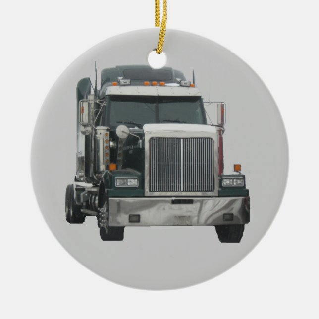 Lastbiltraktor Julgransprydnad Keramik (Framsidan)