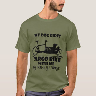 Lastenfahrrad, Cargo bike, Hund mit Name, T Shirt
