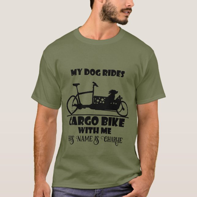 Lastenfahrrad, Cargo bike, Hund mit Name, T Shirt (Framsida)