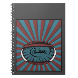 Lastenrad im Auge mit Strahlen Anteckningsbok