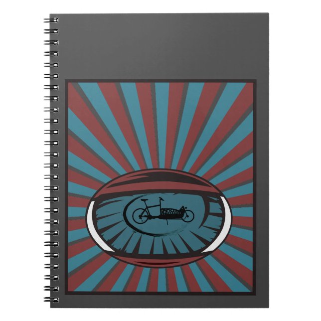 Lastenrad im Auge mit Strahlen Anteckningsbok (Framsidan)