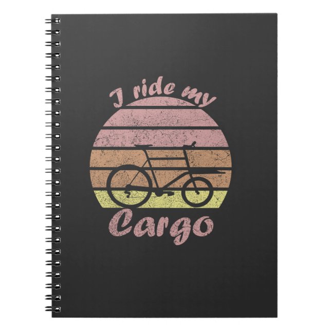 Lastenrad im Sonnenuntergang, Retro, Cargocycle Anteckningsbok (Framsidan)