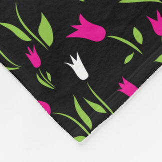 Laster av färgade tulpaner fleecefilt