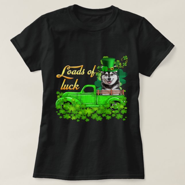 Laster av Tur Lastbil Husky St patricks day 277 T Shirt (Design framsida)