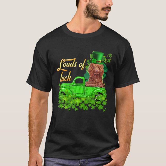 Laster vid Tur Lastbil Pudel St patrick's day T Shirt (Framsida)