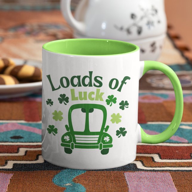 Laster vid Tur St patrick's day Lastbil Mugg (Loads Of Luck St Patrick's Day Truck Mug
)