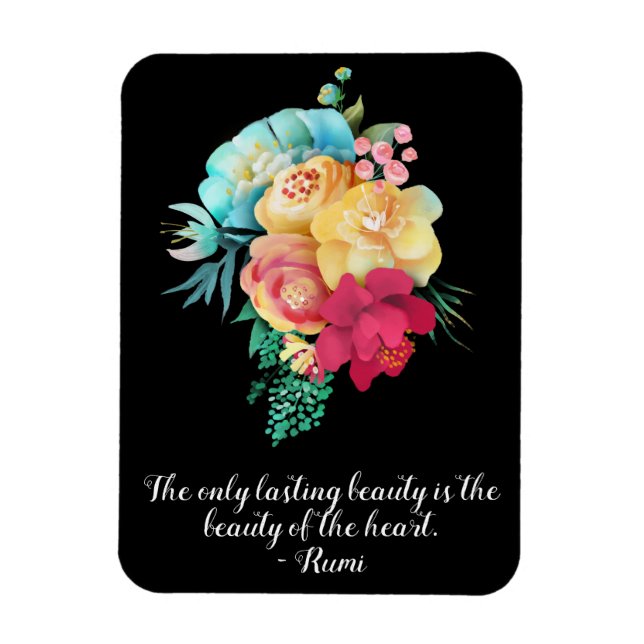 Lasting Kärlek Bouquet Rumi Quote Magnet (Vertikal)