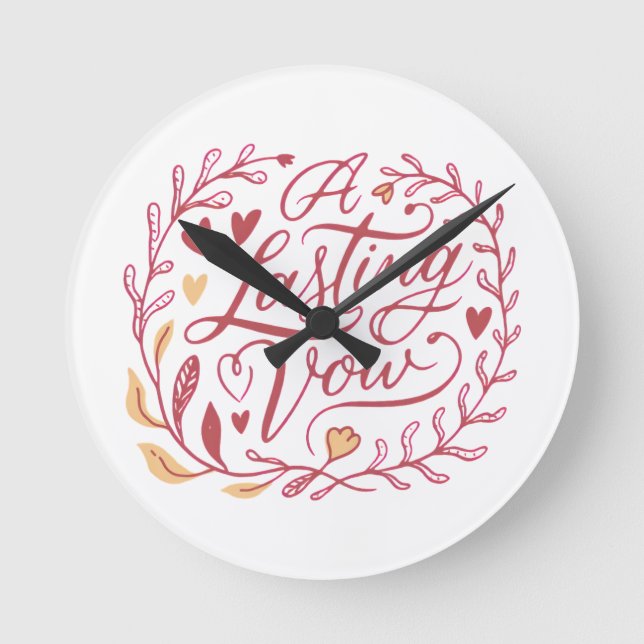 Lasting Vow Romantic Love Quote Valentines Rund Klocka (Framsida)