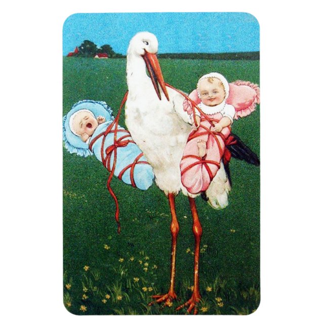 LASTORK TWIN BABY SHOWER, Rosa, Teal Blue Magnet (Vertikal)