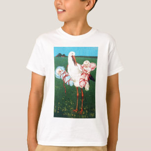 LASTORK TWIN BABY SHOWER, Rosa, Teal Blue T-shirt