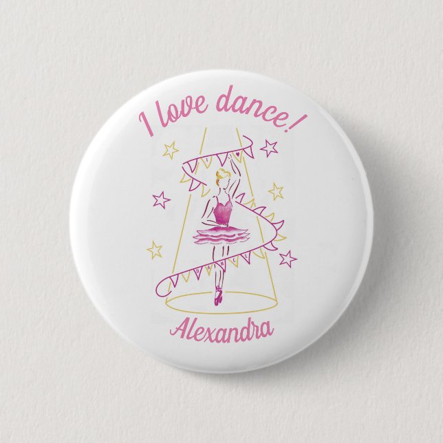 Lastpall och buntning - I Kärlek Dance-emblem Knapp (Framsida)