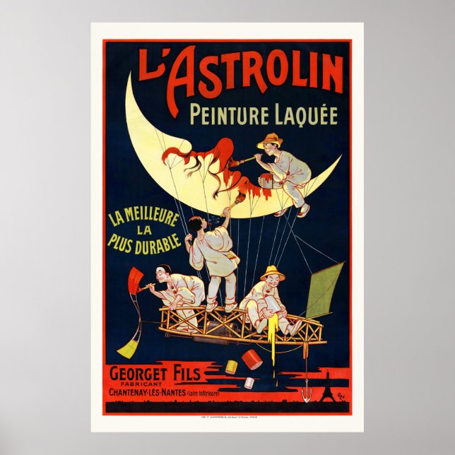 L'Astrolin Frankrike Vintage affisch 1900 (Framsidan)