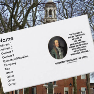 Läsvärda Benjamin Franklin skrivasaker gör Visitkort
