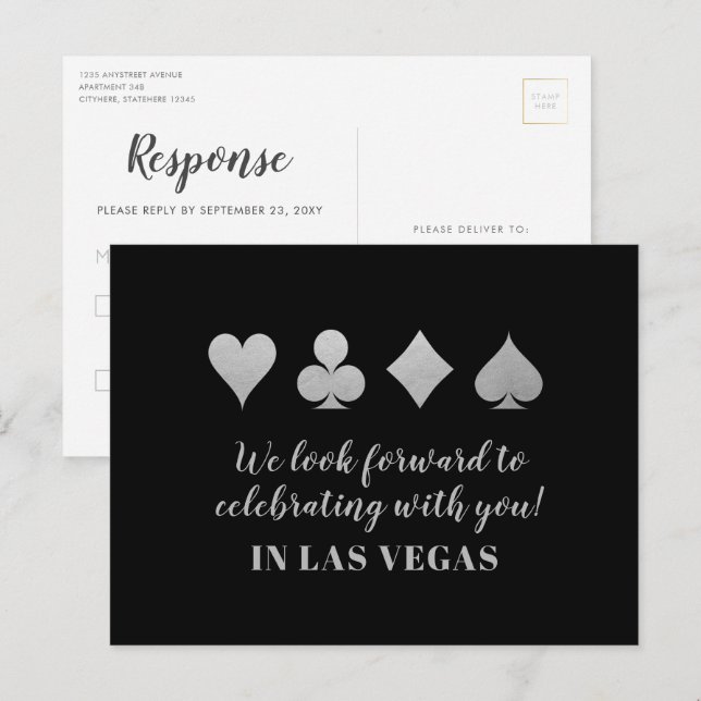 LasVegas Bröllop OSA Silver vykort (Fram/baksida)
