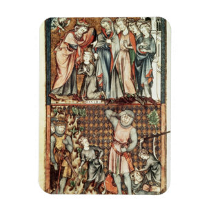 Lat 1023 f.7v David och Goliath med Saul av Le Magnet