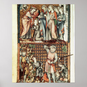 Lat 1023 f.7v David och Goliath med Saul från Le B Poster