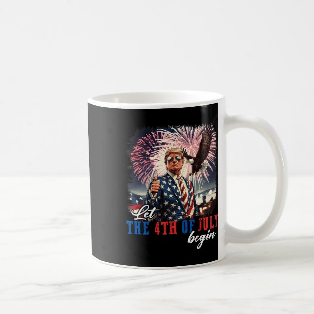 Låt 4:e juli börja Independence Day Trump U Kaffemugg (Höger)