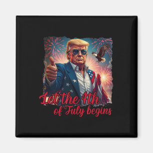 Låt 4:e juli börja rolig Trump amerikansk fyrverke Magnet