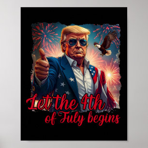 Låt 4:e Juli Börjar Roligt Trump Amerikansk Fl Poster