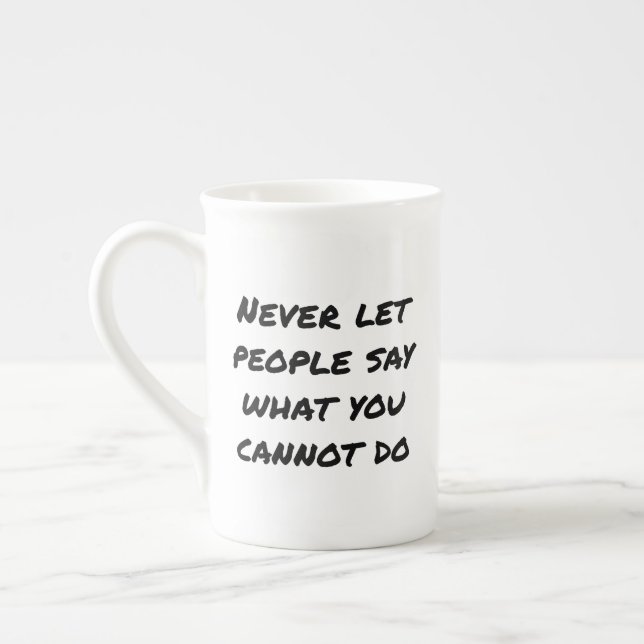 Låt aldrig folk säga specialitet Mugg Benporslin Mugg (Vänster)