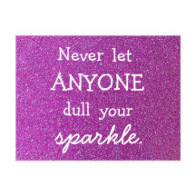 Låt aldrig någon skada din Gnistra Lila Glitter