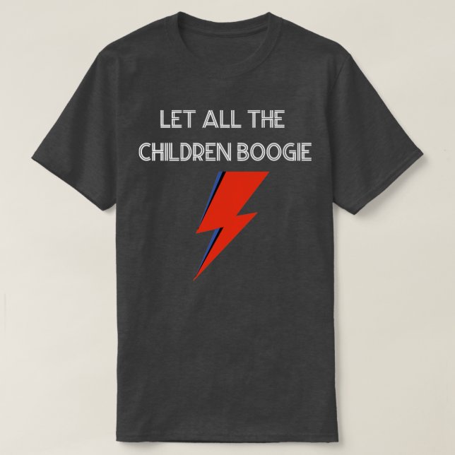 Låt alla barn Boogie vara vita T Shirt (Design framsida)