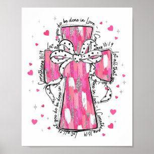 Låt allt du gör göras i kärlek Rosa korsval Poster
