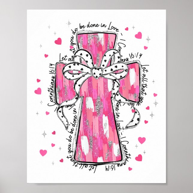 Låt allt du gör göras i kärlek Rosa korsval Poster (Framsidan)