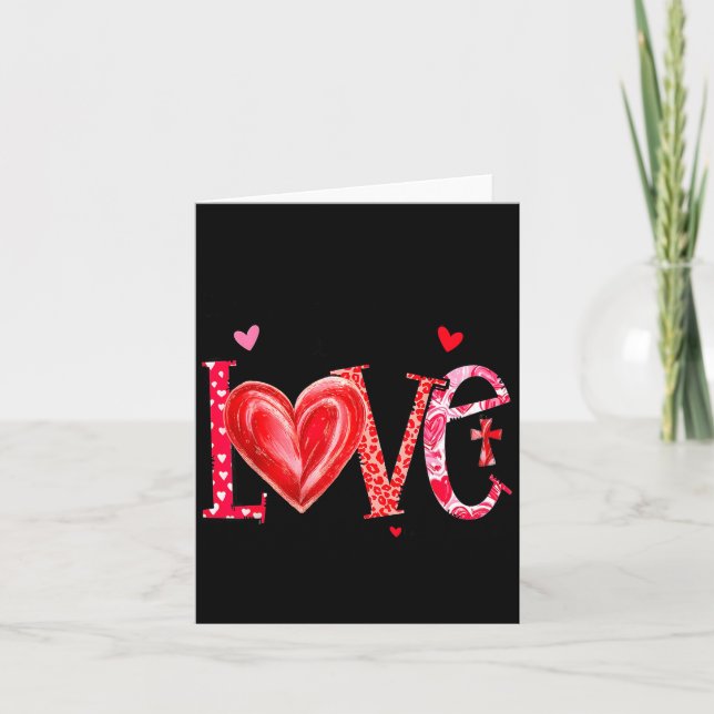 Låt allt du gör göras med kärlek kristen valentine kort (Framsida)