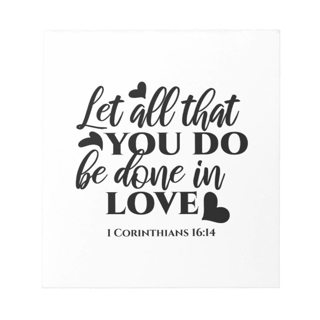 Låt allt göras i Kärlek - 1 eller 16:14 Anteckningsblock (Framsida)