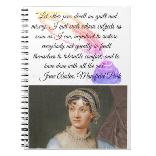 “Låt andra pennor uppehålla sig vid" Jane Austen-c Anteckningsbok