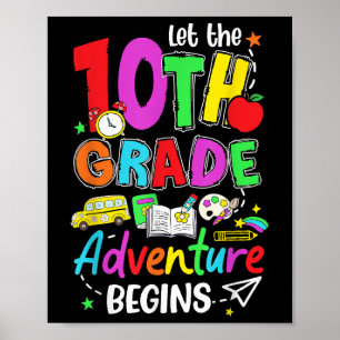 Låt Äventyr börja 10:e Klass Back to school Poster