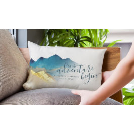 Låt Äventyr börja Blåberget Guld Bröllop Lumbarkudde