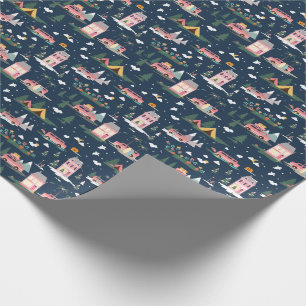 Låt Äventyr börja Chicens Rosa Retro Van Travel Presentpapper