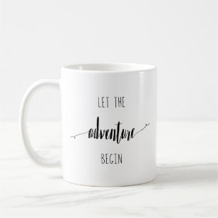 Låt äventyr börja citationstecken kaffemugg