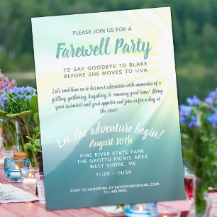 Låt Äventyr börja Farväl Party Inbjudningar