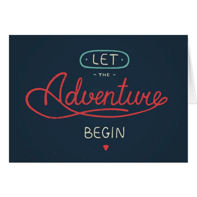 Låt äventyr börja hälsningskort (Framsidan Horizontal)