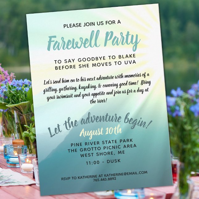 Låt Äventyr börja inbjudan till Farewell-partiet (Skapare uppladdad)