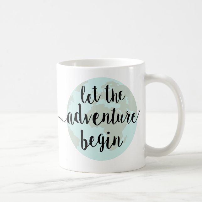 Låt äventyr börja kaffemuggen kaffemugg (Höger)