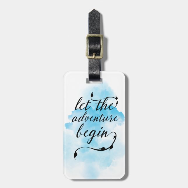 Låt äventyr börja märkren bagagebricka (Vertikal Framsida)