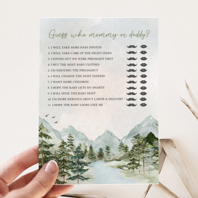 Låt Äventyr börja med babyvisaren gissa vem som sp (Let the Adventure Begin Baby Shower Game)
