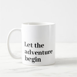 Låt äventyr börja med Black script Monogram Kaffemugg