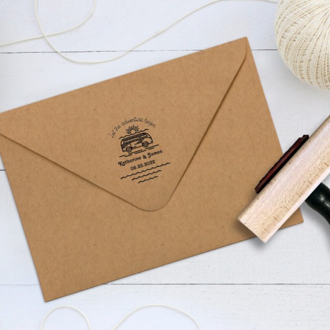 Låt Äventyr börja med Bröllop Rubber Frimärke Självfärgande Stämpel (Skapare uppladdad)