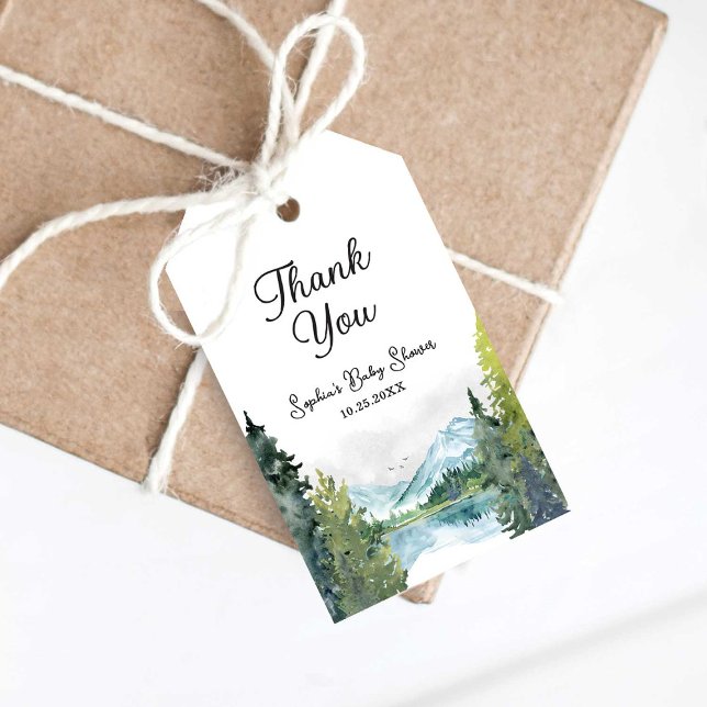 Låt Äventyr börja med Tack för babyskor Presentetikett (Skapare uppladdad)